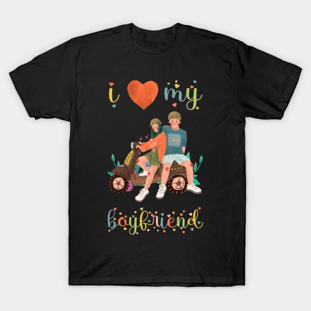 I Love My Boyfriend T-Shirt by BicycleStuff